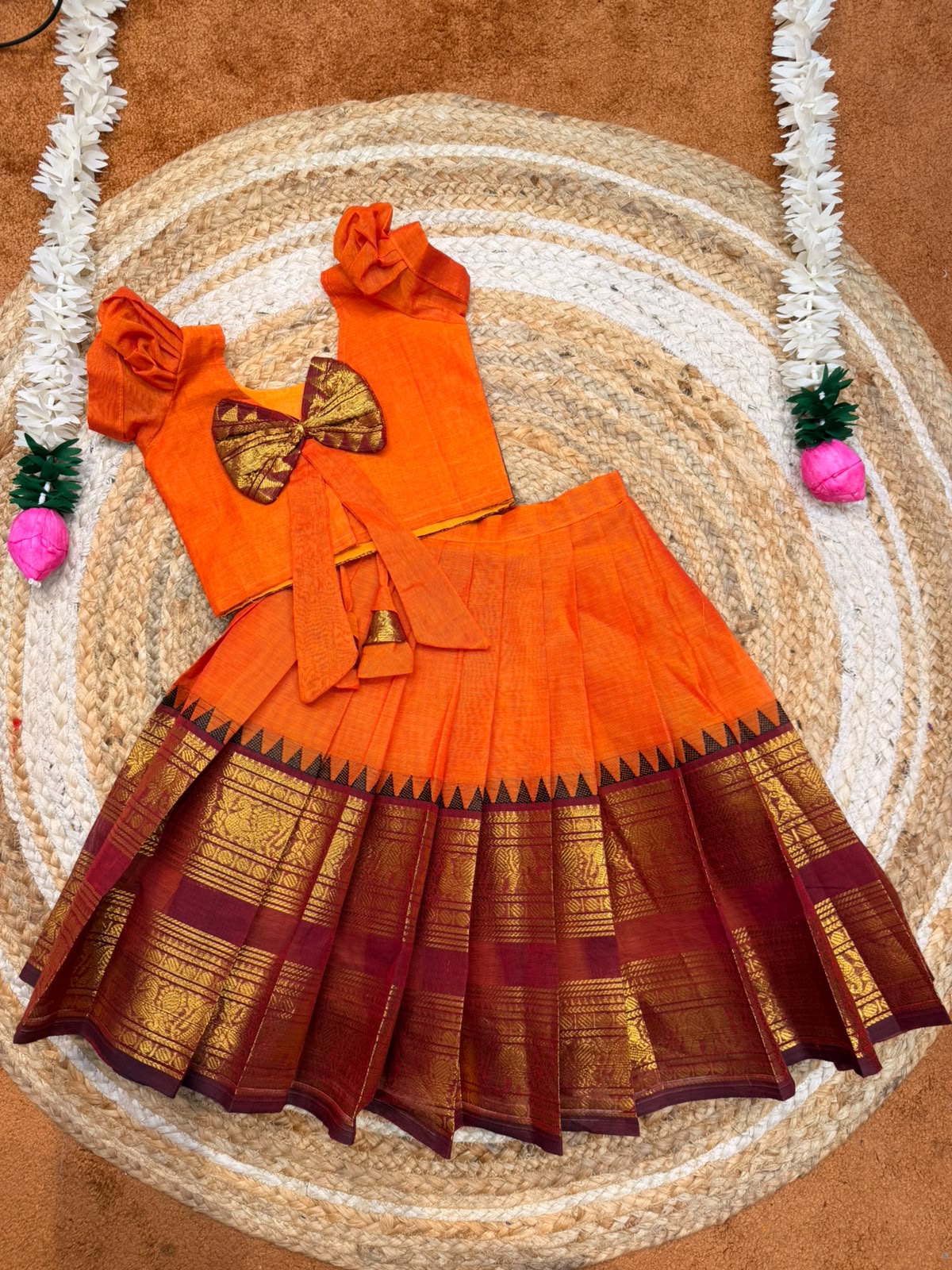 (SB584) Chettinad Cotton Silk Pavadai Sattai