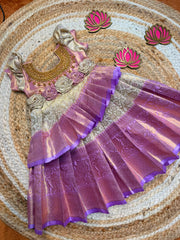 (SB586) Vairam in Criss Cross Double Frills Pattern