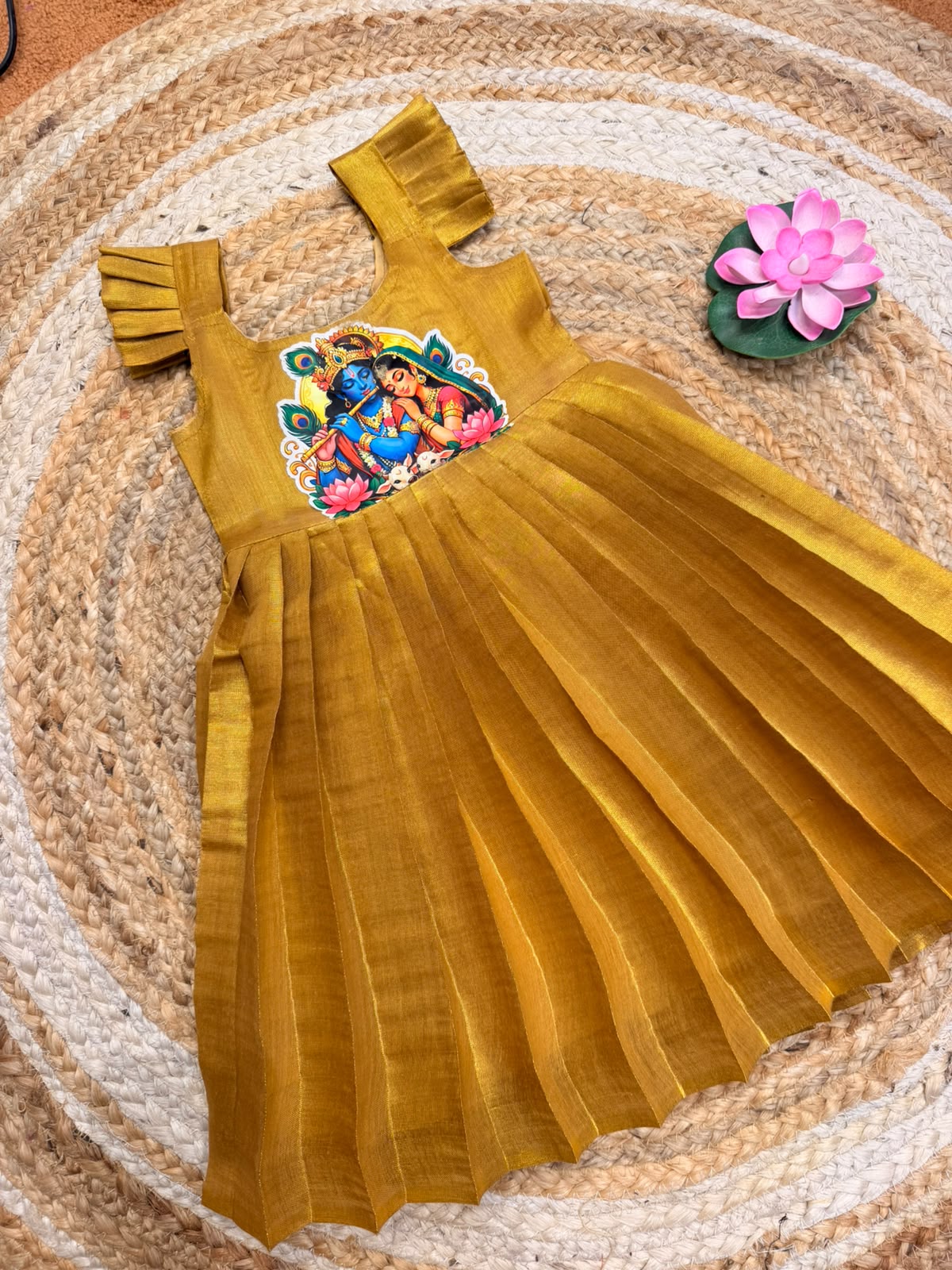 (SB588) Tissue Silk Gown with Motifs