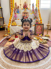 (SB632) Kanchipuram Aari worked Semi Silk Lehenga