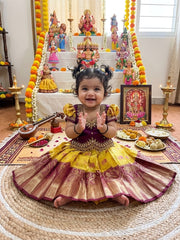 (SB630) Kanchipuram Aari Worked Semi Silk Lehenga