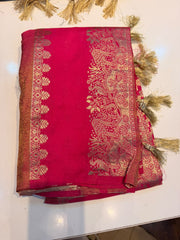 (SB624) Pink Khadi Silk Saree