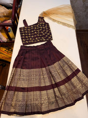 (SB663) Retta Petta Aari Worked Crop Tops Princess Lehenga Set