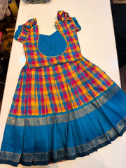 (SB660) Premium Raw Silk Madras Checks / Paalum Pazhamum Kattam Silk Lehenga