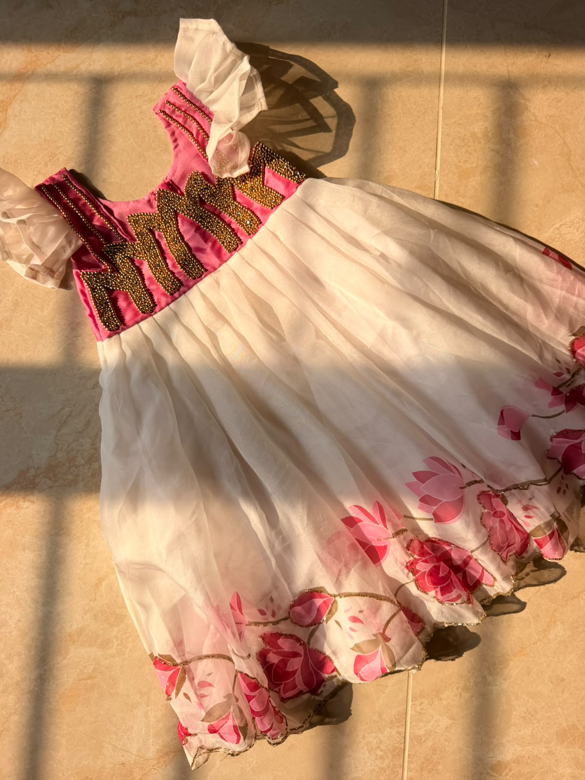 (SB644) Thulir - Premium Sequence worked Lotus Aari Silk gown
