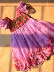 (SB668) Thulir - Premium Sequence Worked Lotus Aari Silk Gown