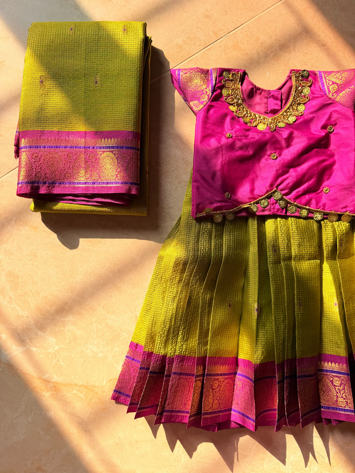 (SB671) Varalakshmi Premium Bridal  Aari Silk Lehenga