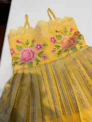 (SB627) Yellow Sunshine Premium Cotton and Silk Weaved Gown
